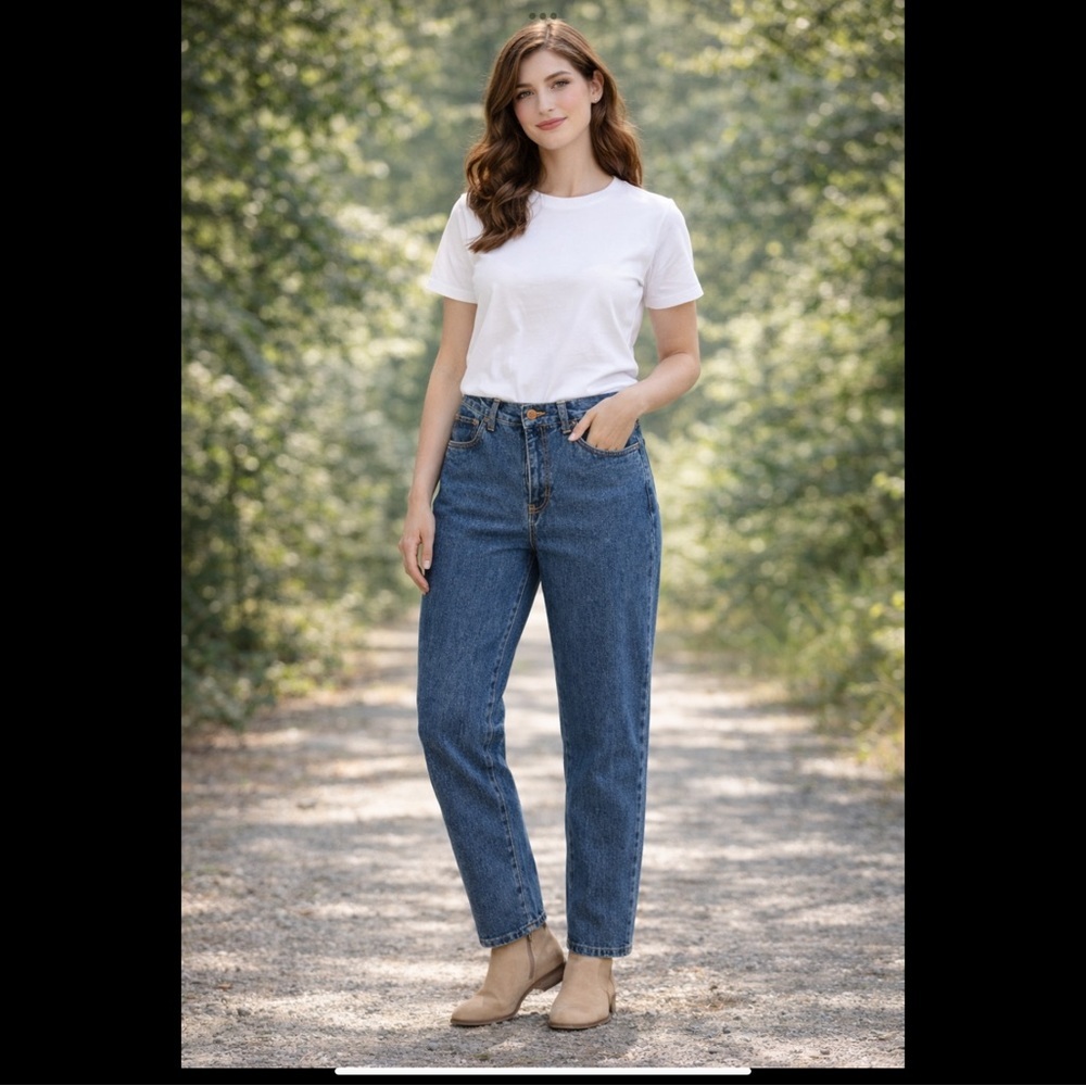 Bill Blass Dark Blue Straight Leg Jeans - Picture 2 of 12